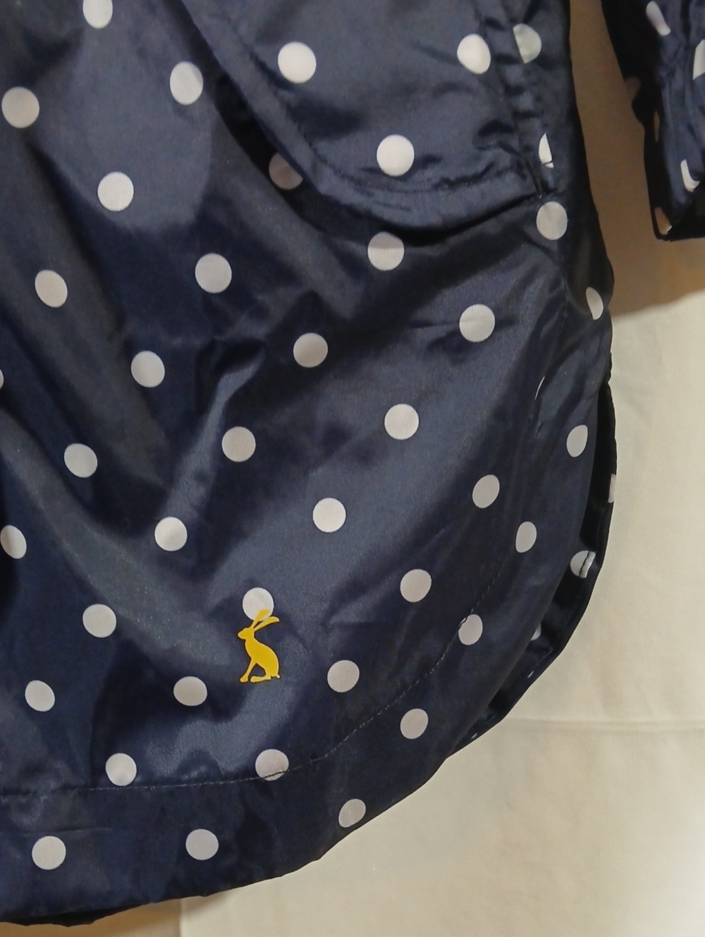 Joules NWT Womens 10 Rain Jacket Parka Blue Polka Dot Packable Waterproof Hooded - Picture 7 of 16